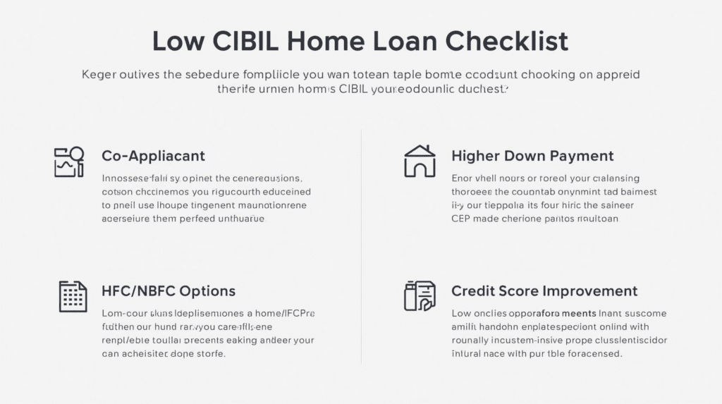 low CIBIL home loan checklist India