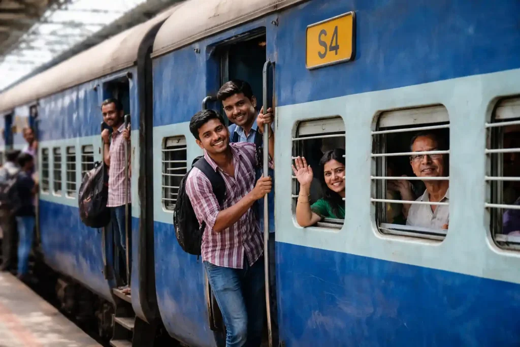 Indian Railways passengers amid discussion on rail