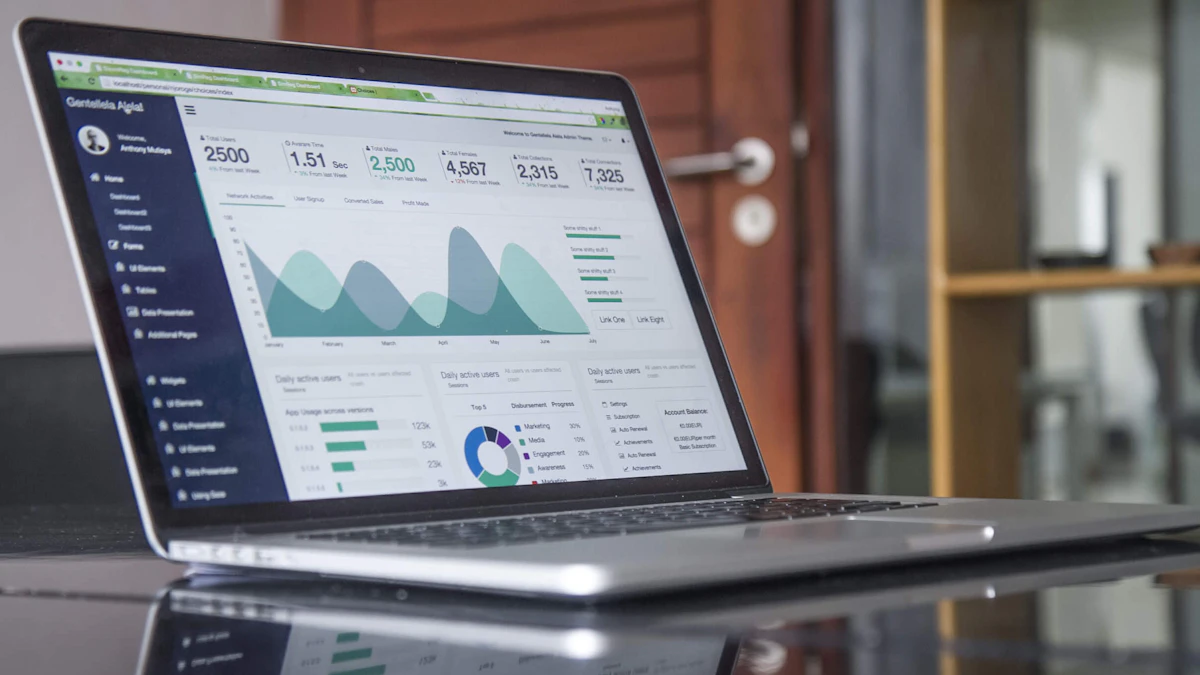 Excel और Google Sheets AI analysis के लिए analytics laptop dashboard