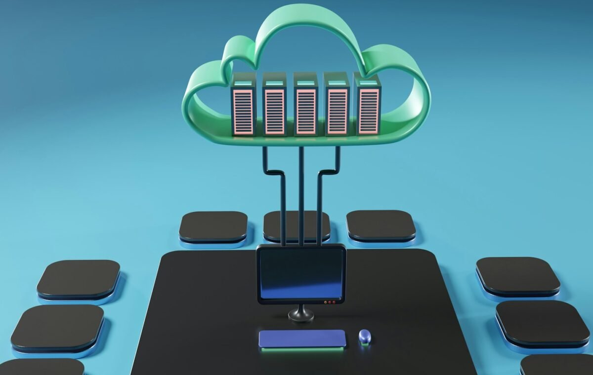 Enterprise AI agent और cloud workflow को दर्शाती technology image