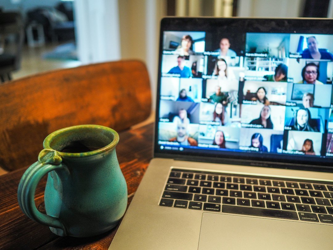 WhatsApp guest calling explained with a laptop video conference illustration