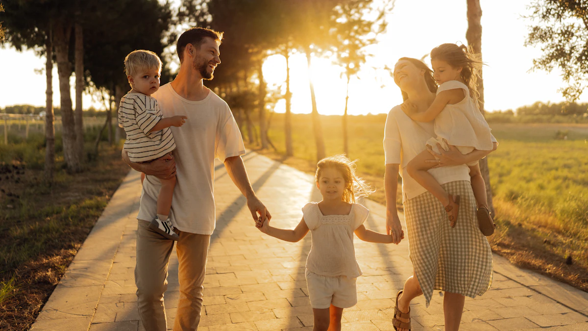 Family walking outdoors representing life insurance protection and nominee support